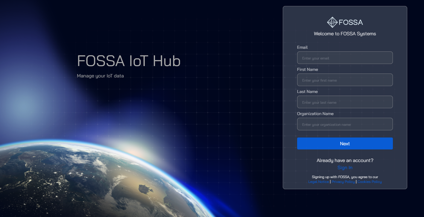 Signup form